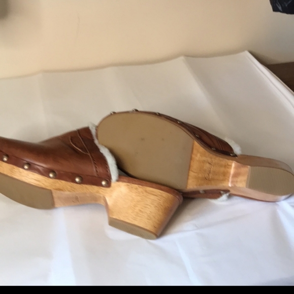 COACH Wooden Mules with Sheep Wool - Picture 2 of 5